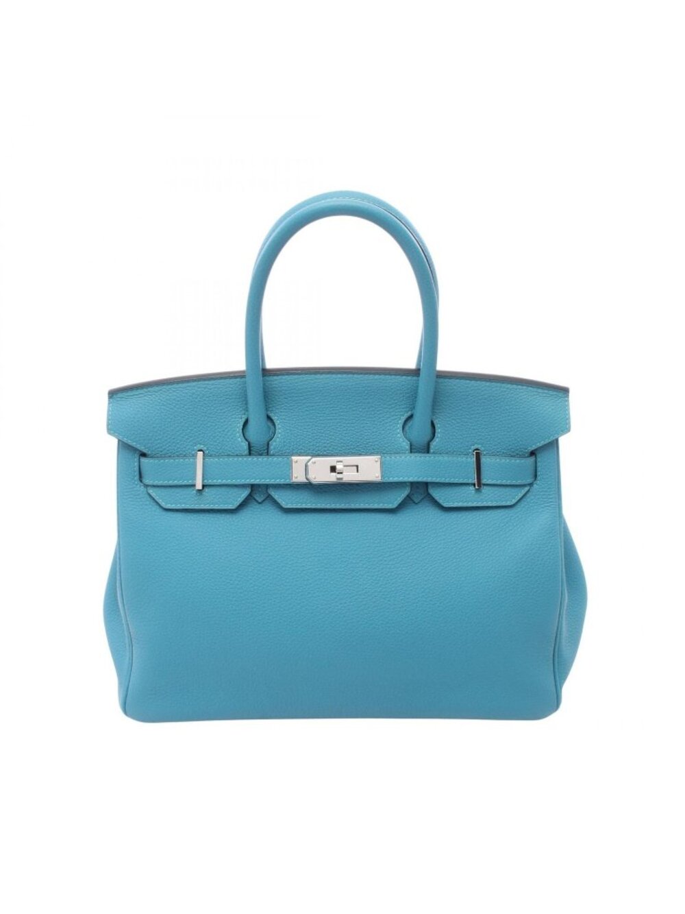 Hermes Handbag Birkin 30 Turquoise Leather